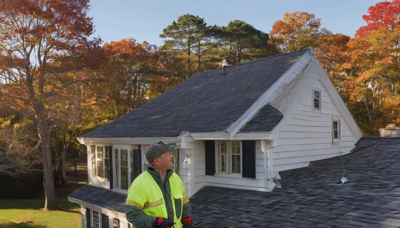 A friendly provider checking an attic roofline in the Westhampton Beach area for animal entry points